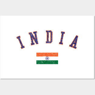 India Country Heritage Flag Vintage Posters and Art